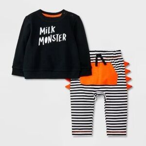 CAT & JACK MILK MONSTER 2 PC SET - BLACK VARIOUS SIZES (NEW WITH TAGS) A8